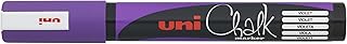 Marqueur Craie Liquide Uniball PWE-5M VT Violet - Pointe Ogive Moyenne pour Tableaux et Verre 1.8/2.5mm