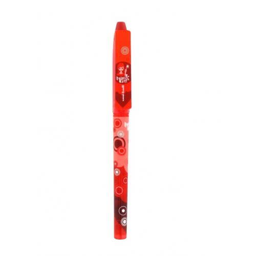 Stylo roller Uniball Magik Girl - encre gel rouge effaçable rechargeable - pointe fine 0,7 mm pour écriture scolaire et bureau