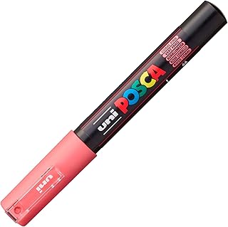 Marqueur Uni-ball Posca 186727 - Pointe ogive extra fine 0,7 mm Rose corail - Pour dessin et écriture