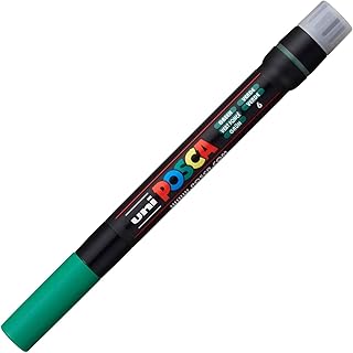 Marqueur pinceau Uni-Ball Posca Brush PCF-350 - Vert foncé pour dessin et calligraphie, loisirs créatifs