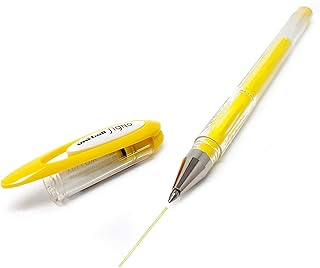 Stylo à encre gel uni-ball UM-120AC J Signo Pastel - Jaune, écriture douce pour bureau et école