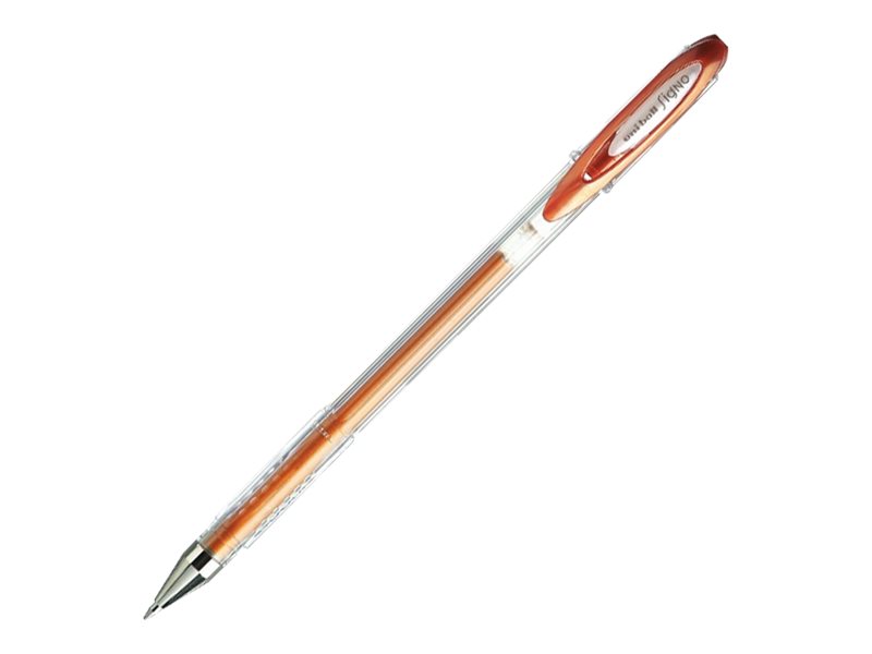 Stylo Roller encre gel uni-ball Signo UM120NM - Pointe Moyenne 0,7mm Bronze Métal pour écriture fluide sur tissu