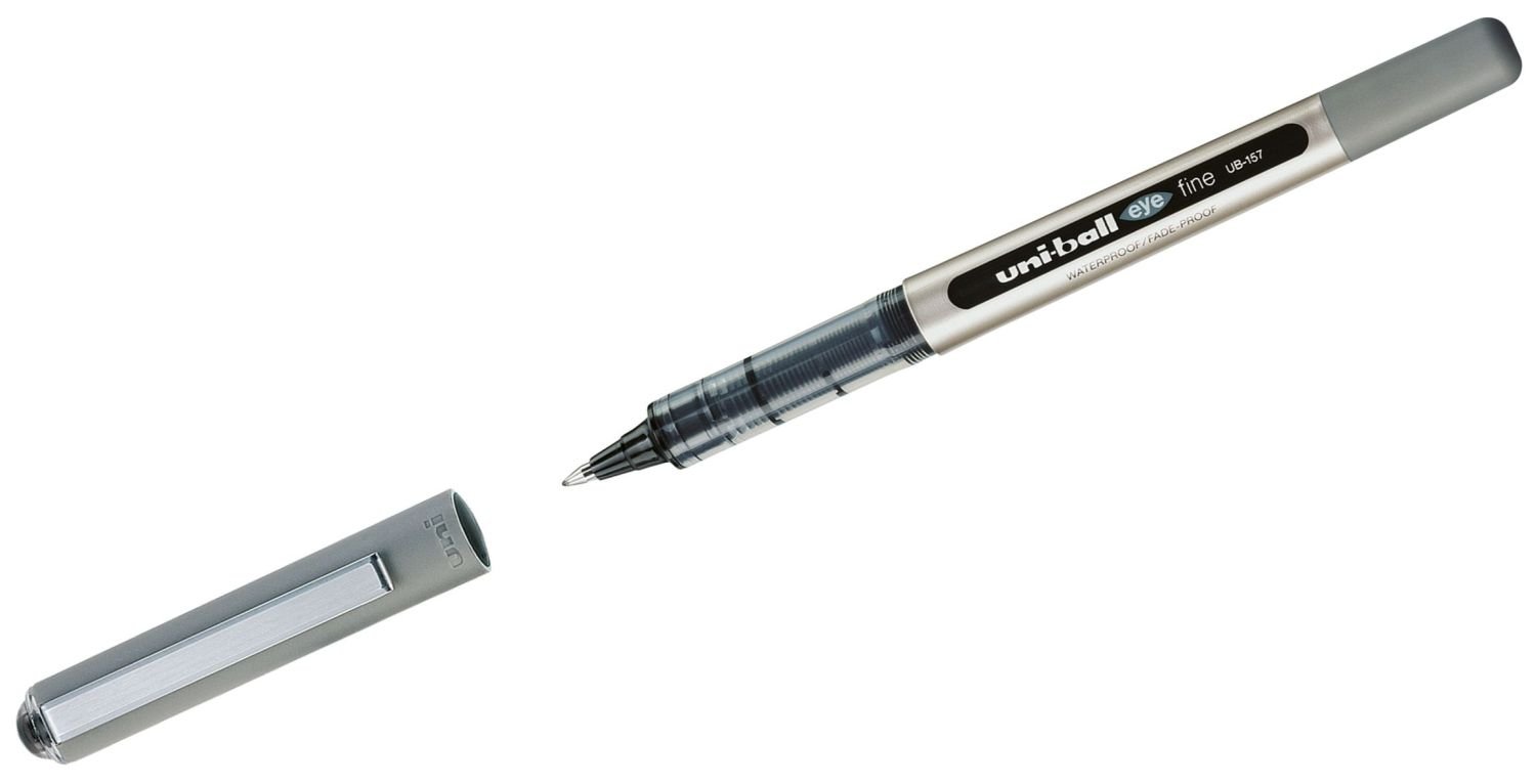 Stylo roller encre liquide Uniball EYE FINE UB-157 - Encre bleue, pointe fine 0.7mm pour écriture précise