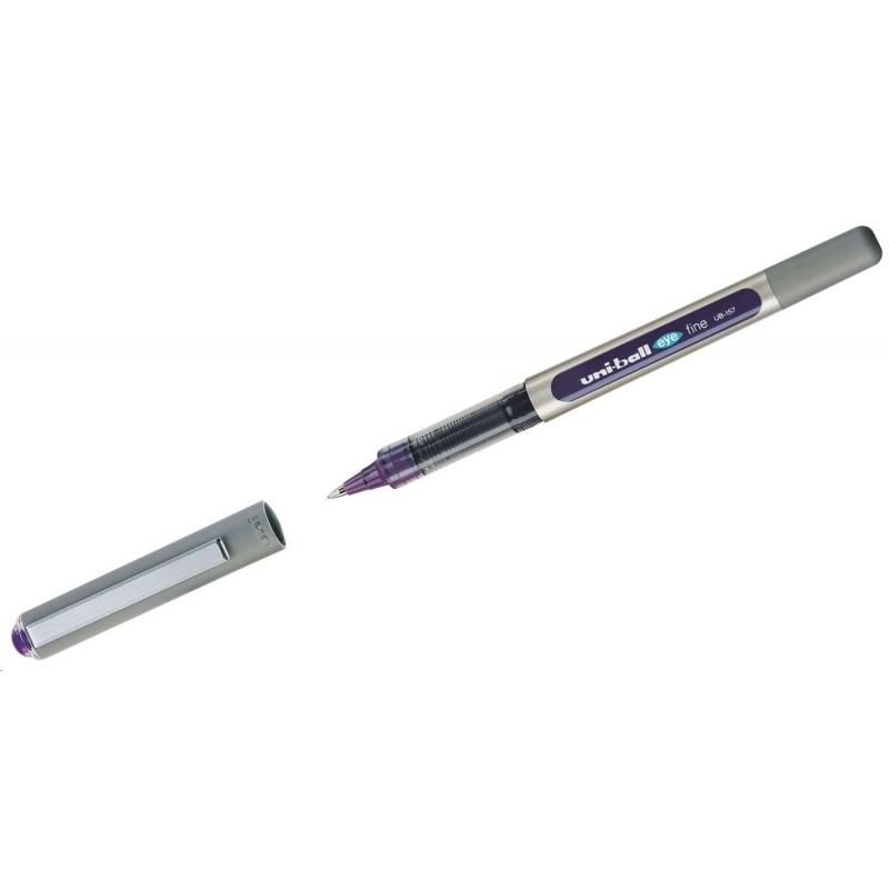 Stylo roller encre liquide Uniball EYE FINE UB-157 - Encre violette, pointe fine 0.7mm pour écriture précise