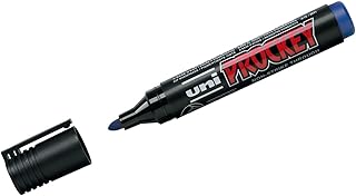 Marqueur permanent Uni-ball PROCKEY PM-122 - Pointe ogive 1,8-2,2 mm Bleu pour bureau et école