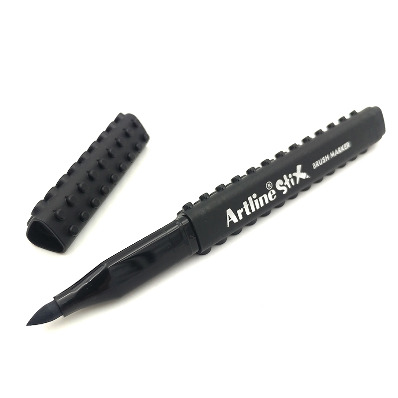 Marqueur pinceau Artline Stix Brush Marker - Couleur Black pour dessin et coloriage