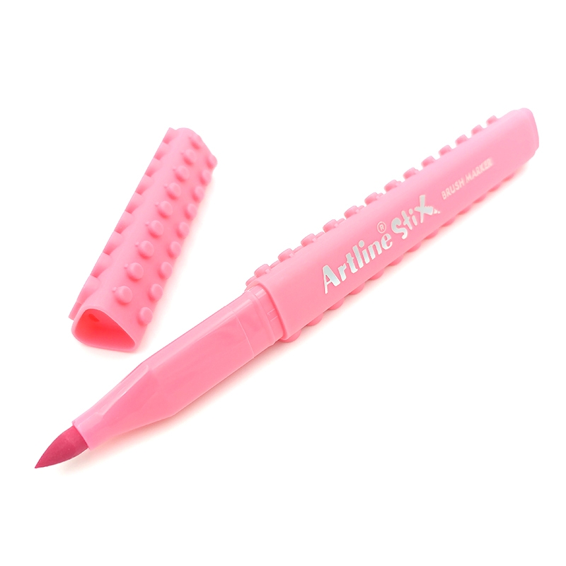 Marqueur pinceau Artline Stix Brush Marker - Couleur Pink pour dessin et coloriage