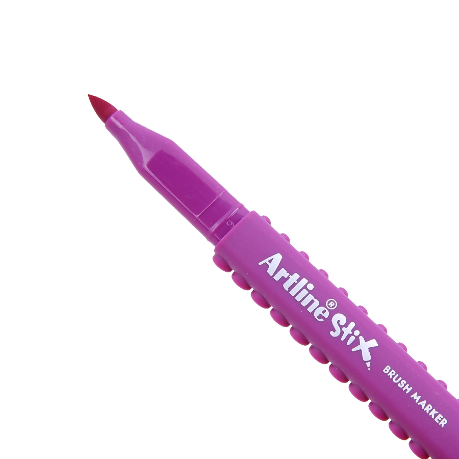 Marqueur pinceau Artline Stix Brush Marker - Couleur Magenta pour dessin et coloriage
