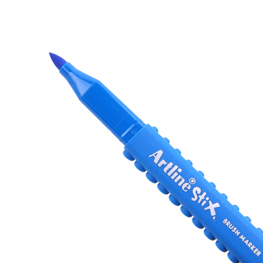 Marqueur pinceau Artline Stix Brush Marker - Couleur Royal Blue pour dessin et coloriage