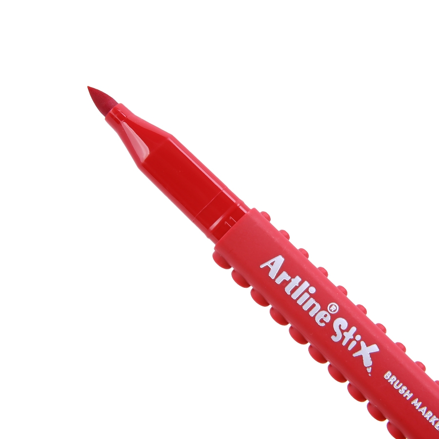 Marqueur pinceau Artline Stix Brush Marker - Couleur Dark Red pour dessin et coloriage