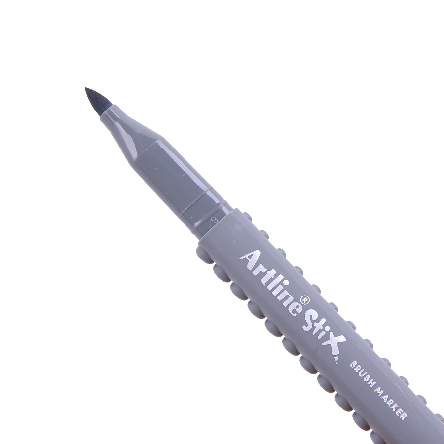 Marqueur pinceau Artline Stix Brush Marker - Couleur Grey pour dessin et coloriage