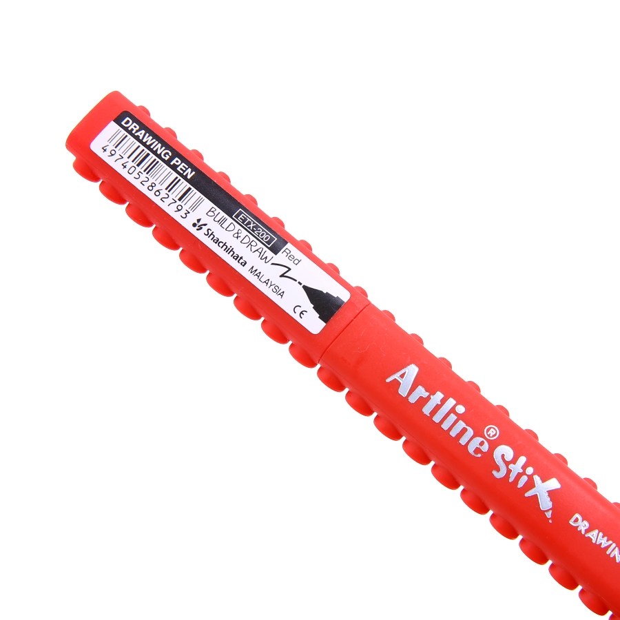 Marqueur pinceau Artline Stix Drawing Pen - Couleur rouge pour dessin et coloriage