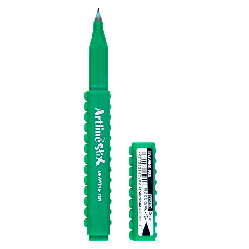 Marqueur pinceau Artline Stix Drawing Pen - Couleur green pour dessin et coloriage