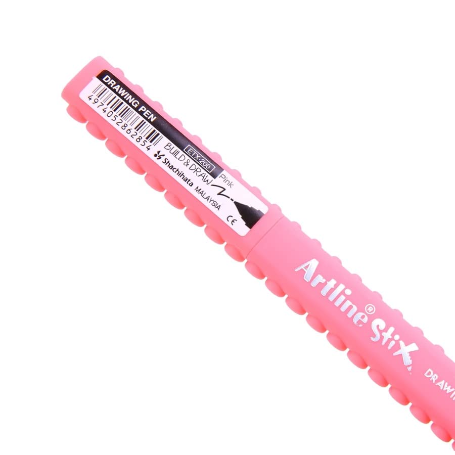 Marqueur pinceau Artline Stix Drawing Pen - Couleur Pink pour dessin et coloriage