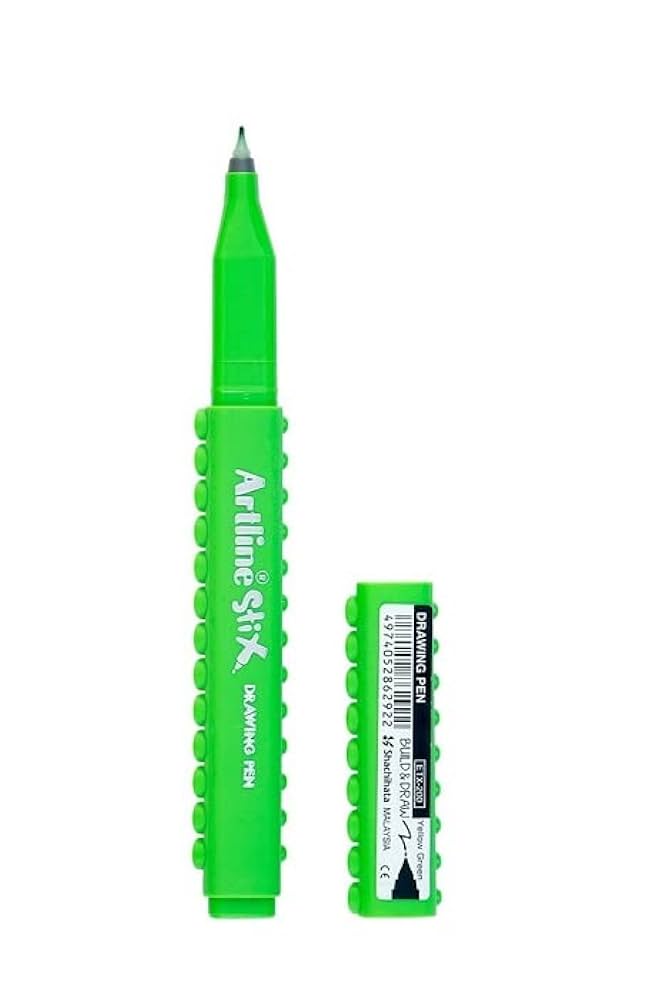 Marqueur pinceau Artline Stix Drawing Pen - Couleur yellow green pour dessin et coloriage