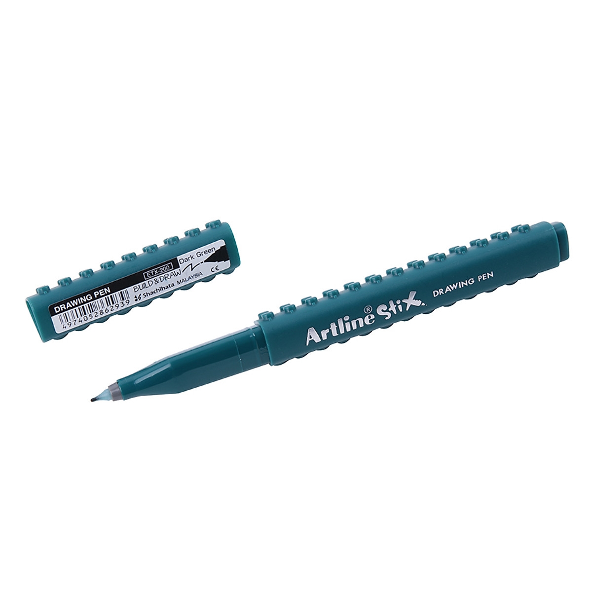 Marqueur pinceau Artline Stix Drawing Pen - Couleur Dark green pour dessin et coloriage