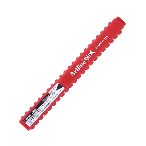 Marqueur pinceau Artline Stix Drawing Pen - Couleur vive rouge foncé pour dessin et coloriage
