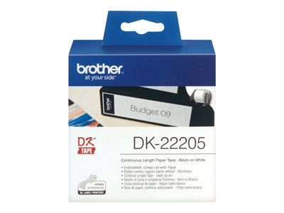 Ruban d'étiquettes Brother P-Touch DK-22205 - Papier continu 62 mm x 30,48 m - Adhésif permanent pour bureau et organisation