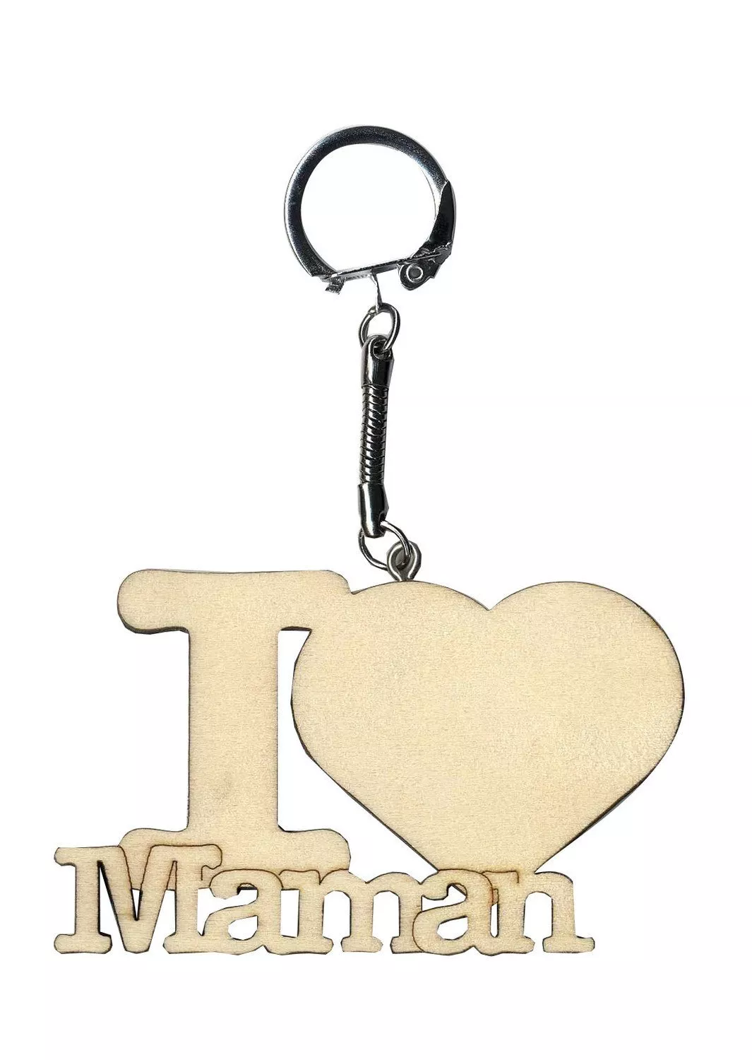 Porte-clés Artemio I Love Maman en bois - Accessoire décoratif pour clés et cadeau fête des mères