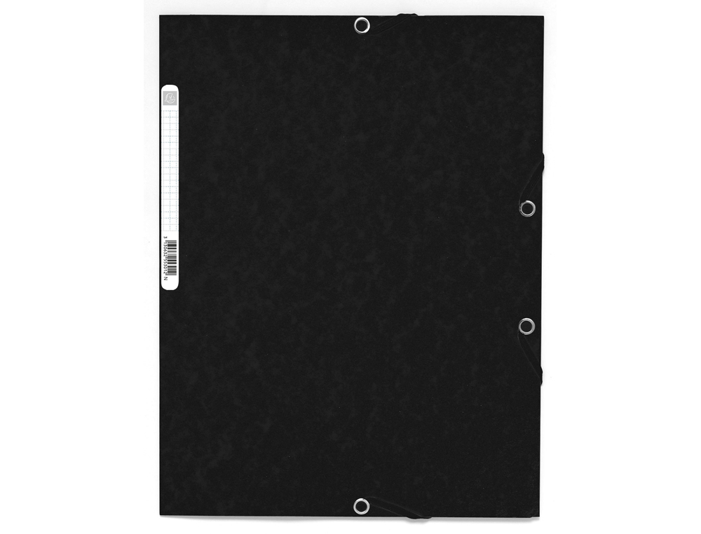 Chemises à élastiques Exacompta - 3 rabats carte lustrée 355 g/m2 - 24 x 32 cm - pour documents A4 classement bureau Noir