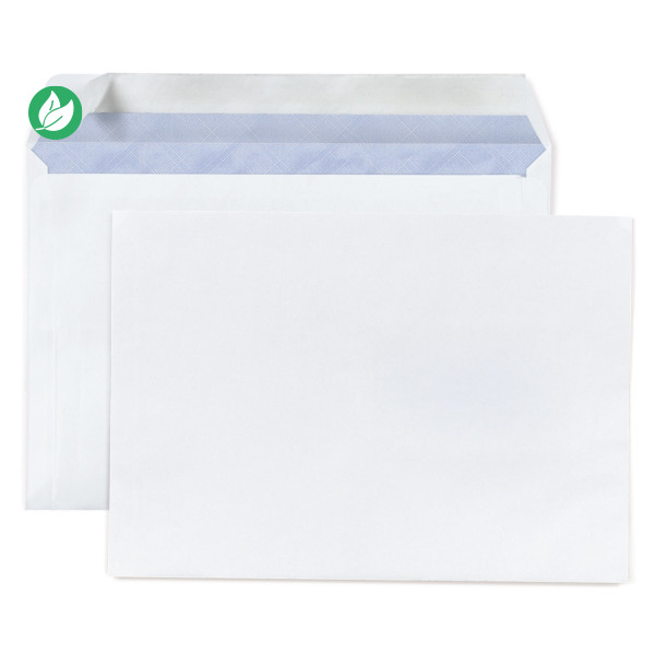 Enveloppe blanche C5 autocollante 80g 162 x 229 mm SANS fenêtre avec bande protectrice pour courrier professionnel et personnel