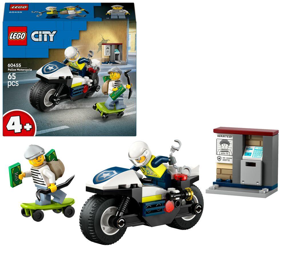 LEGO® CITY 60455 - La Course-Poursuite en Moto de Police - Jeu de Construction pour Enfants
