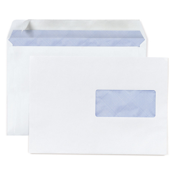 Enveloppe autocollante blanche C5 80g 162 x 229 mm avec fenêtre et bande protectrice pour courrier professionnel et personnel