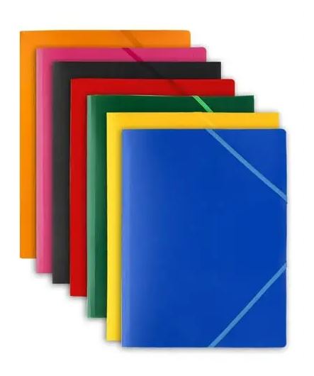 Chemise 3 rabats + élastiques - Polypropylène opaque 24x32cm Dos 4cm 10 coloris pour documents