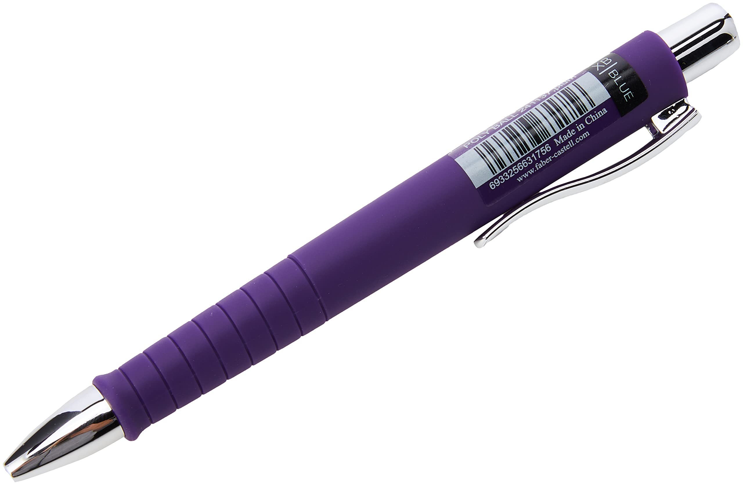 Stylo à bille BleuFaber-Castell 241195 Poly Ball XB  Violet- Écriture fluide, pointe large pour bureau et école
