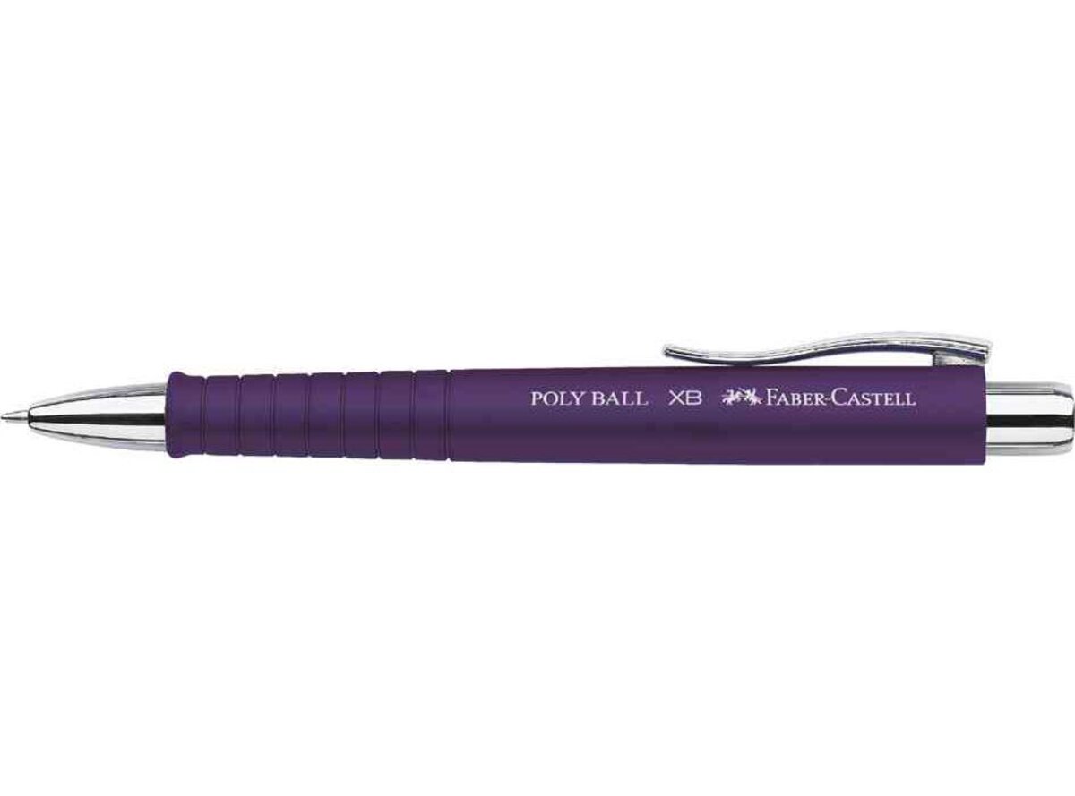 Stylo à bille BleuFaber-Castell 241195 Poly Ball XB  Violet- Écriture fluide, pointe large pour bureau et école