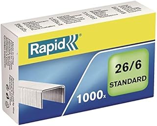 Agrafes Rapid 26/6 galvanisé standard - 1000 pièces pour bureau et maison, fixation papier et tissu