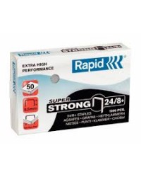 Agrafes Rapid SuperStrong 24/8+ - Boîte de 1000, Galvanisées, Reliure Papier et Documents