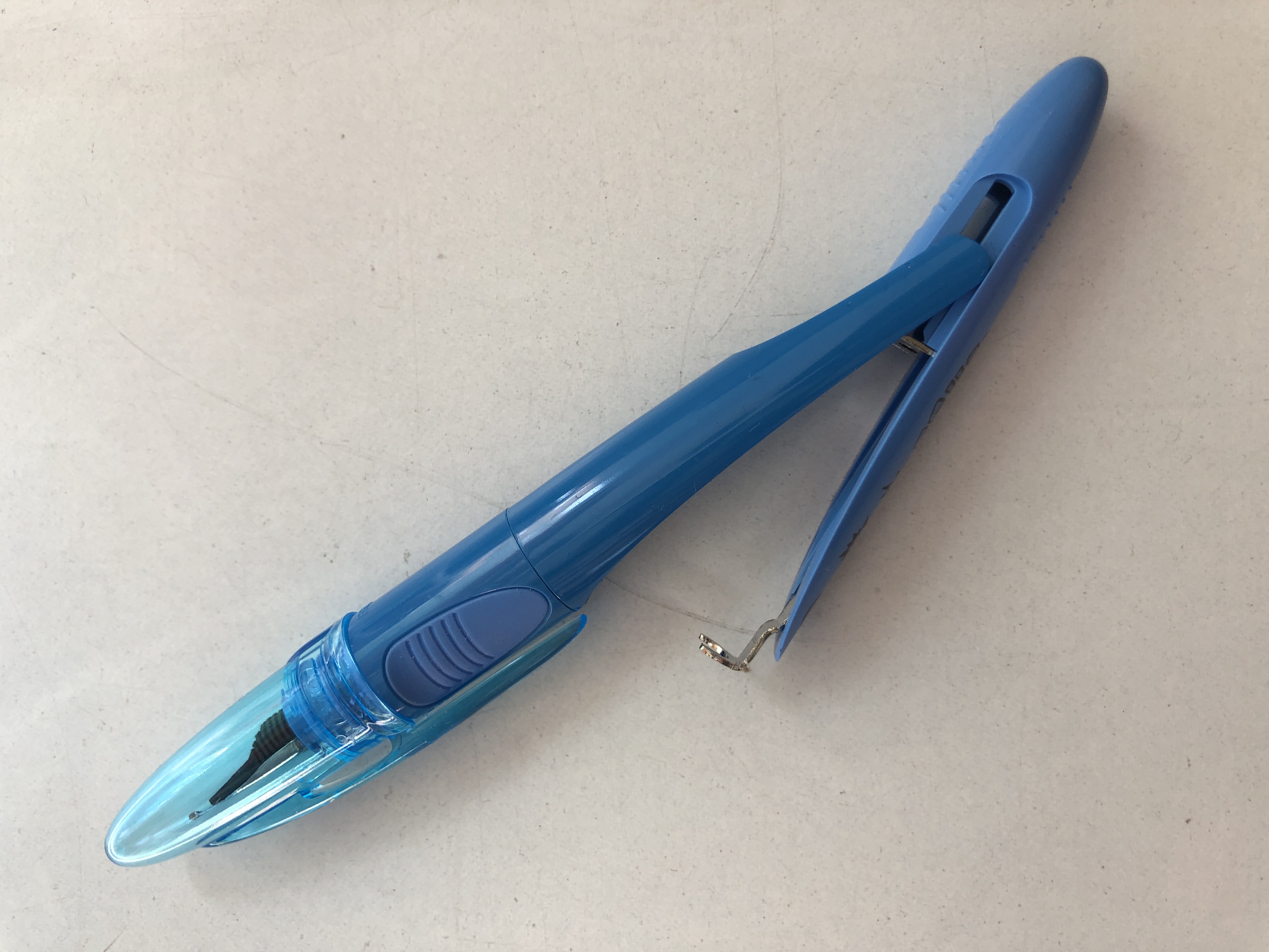 Stylo plume BIC Easy Clic rechargeable- Encre bleue - Pointe fine - Pour écriture scolaire et bureau