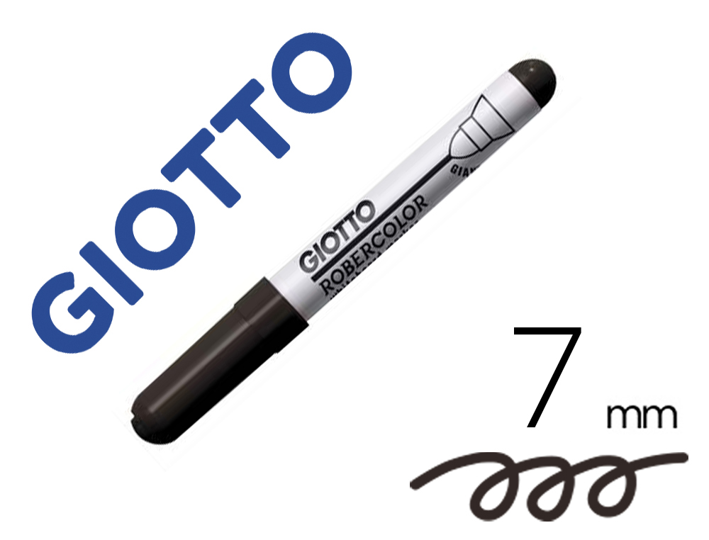 Marqueur pour tableau blanc Giotto Robercolor - Pointe ogive 5-7 mm Noir pour écriture précise