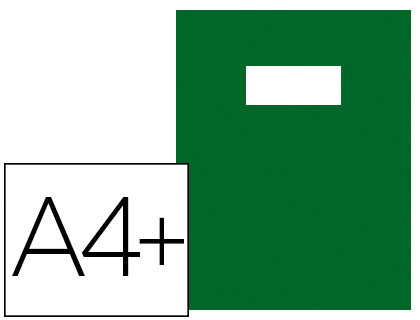Protège-cahier Riplast Yéti PVC opaque 20/100e vert foncé 240x320 mm avec porte-étiquette et étiquette A4+ pour fournitures scolaires