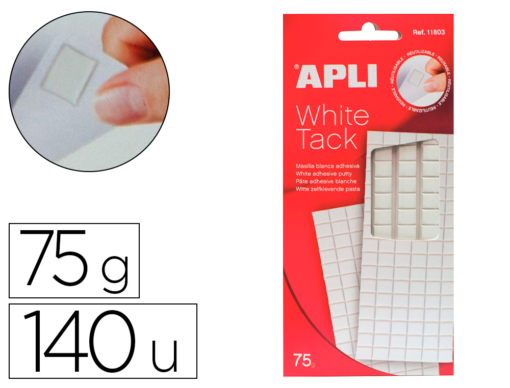 Pastilles adhésives Apli - Pack de 114 unités de montage pour fixation et collage en bureau
