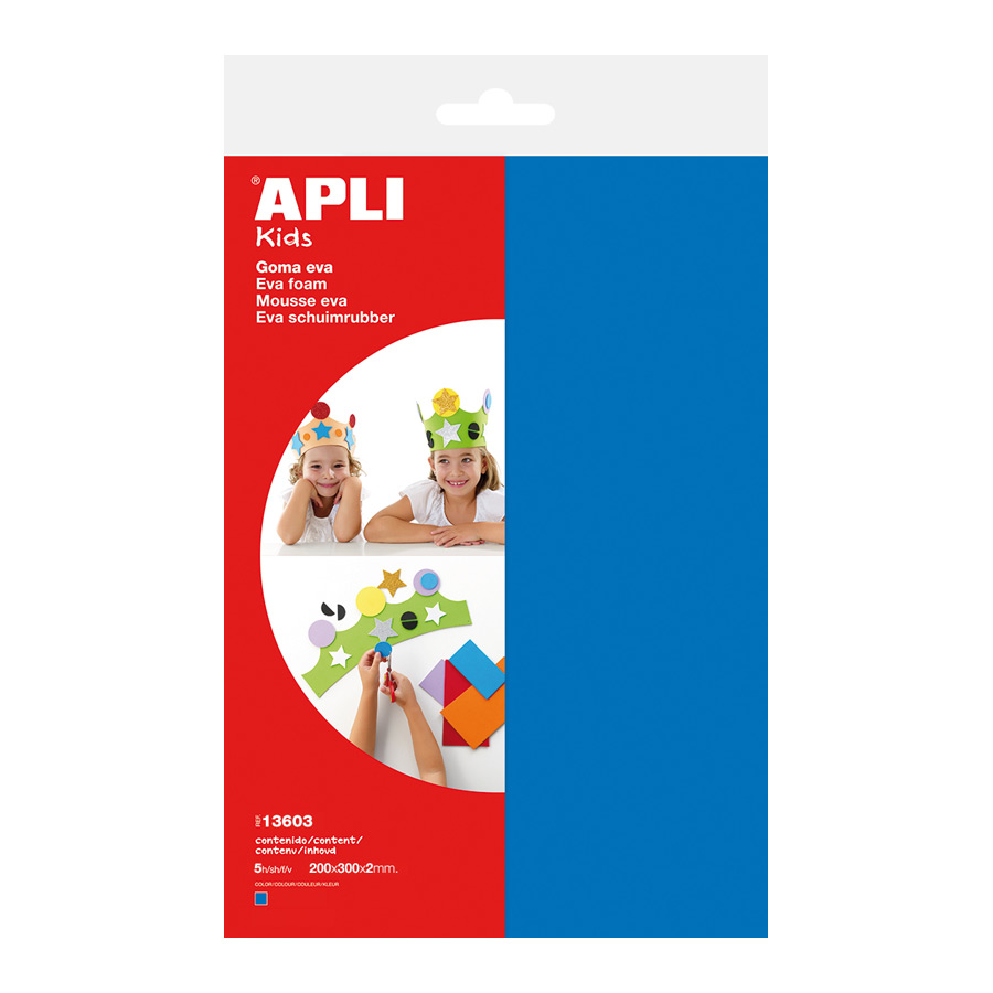 Feuille mousse EVA Apli Blanc A4 210 x 297 mm - pour loisirs créatifs enfants et activités manuelles estivales