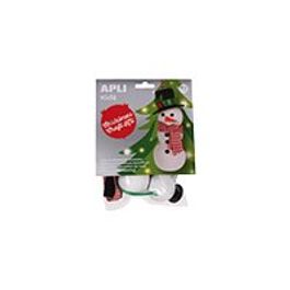 Kit de loisir créatif de Noël APLI Kids 14347S - Créer décoration Bonhomme de neige à suspendre - Activité manuelle pour enfants
