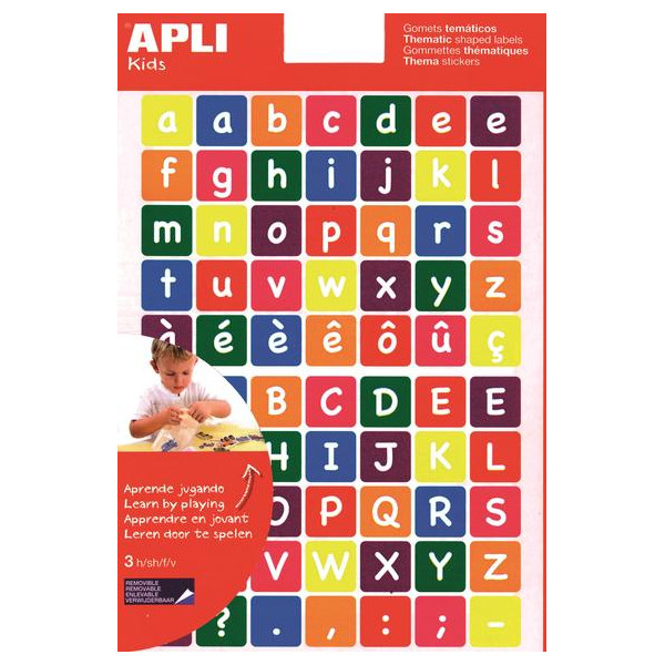 Feuilles gommettes Apli - 3 feuilles lettres autocollantes pour loisirs créatifs et décoration