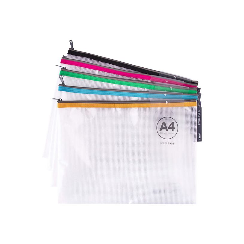 Pochette à Fermeture Éclair Apli Zipper Bag - Format A4 - Protection Documents et Cahiers