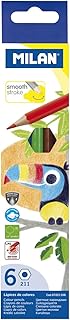 Coffret de 6 Crayons de Couleur Hexagonaux MILAN 07221106 - Pour Dessin et Coloration