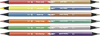 Crayons Bicolores Fluorescents et Métalliques MILAN - Lot de 6 Pour Dessin et Écriture