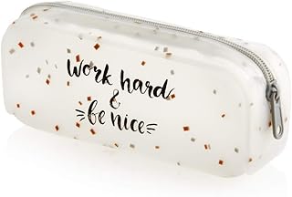 Trousse Ronde en Silicone MIQUELRIUS 18918 - Fermeture Éclair Gris 175x70x50mm pour École ou Bureau