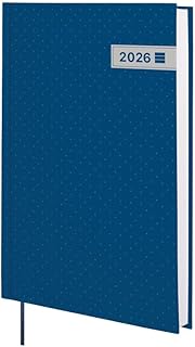 Agenda Finocam 2026 - 1 Jour par Page, Couverture Rigide, Signet Ruban, Bleu, Usage International