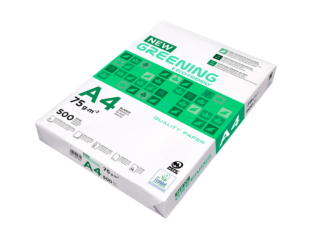 Papier multifonction Greening A4 75g - Ramette 500 feuilles pour imprimante et photocopieur bureau