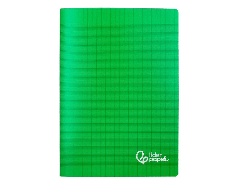 Cahier Liderpapel 210x297 mm - 96 pages Séyès, couverture polypropylène vert pour fournitures scolaires