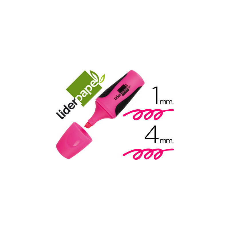 Surligneur Liderpapel mini fluorescente rose - marqueur pour écriture et colorisation artistique