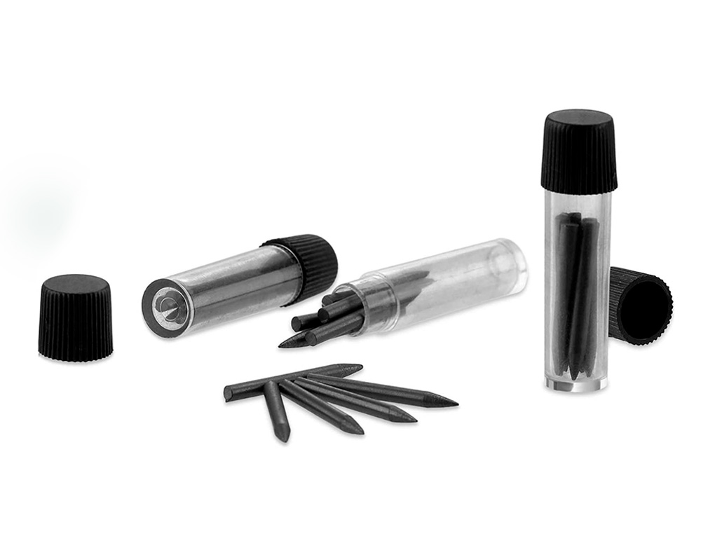 Mine graphite Liderpapel 2mm grande résistance pour compas - étui de 3 unités adapté à géométrie scolaire
