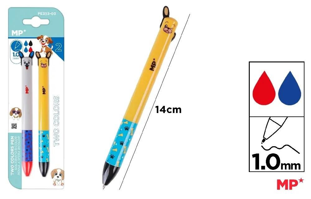 Stylo bille 2 couleurs - Fantaisie - Écriture fluide pour bureau et école