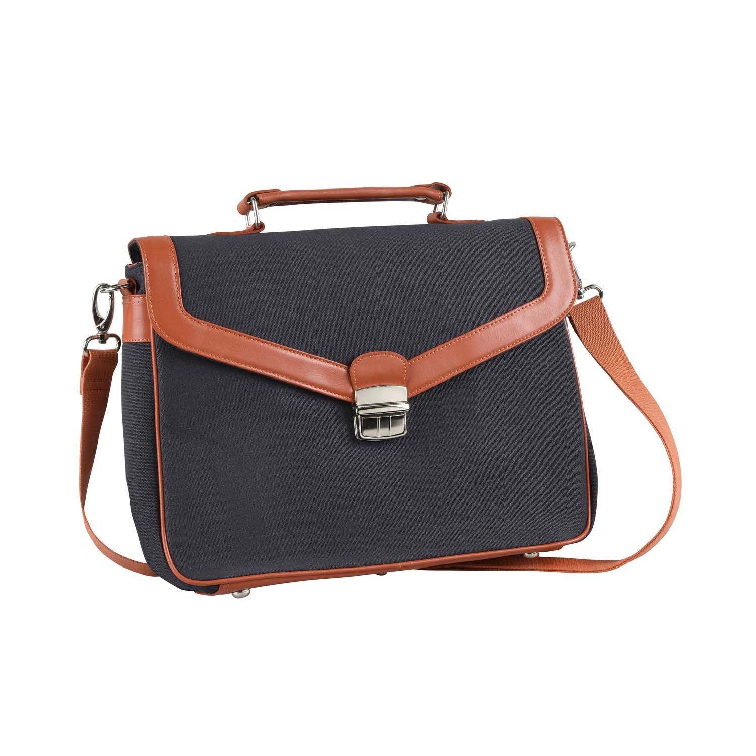 Sacoche Quo Vadis S1829 - Cuir pleine fleur de vachette Orange 30x27x05 cm 1 compartiment avec bandoulière et poignée pour école et bureau